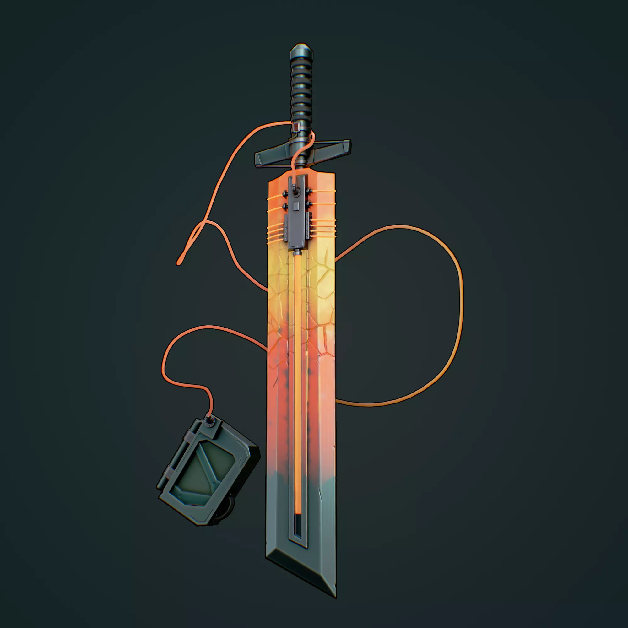 Fuel sword Low-poly 3D model_0