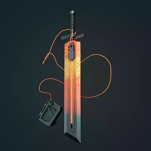 Fuel sword Low-poly 3D model