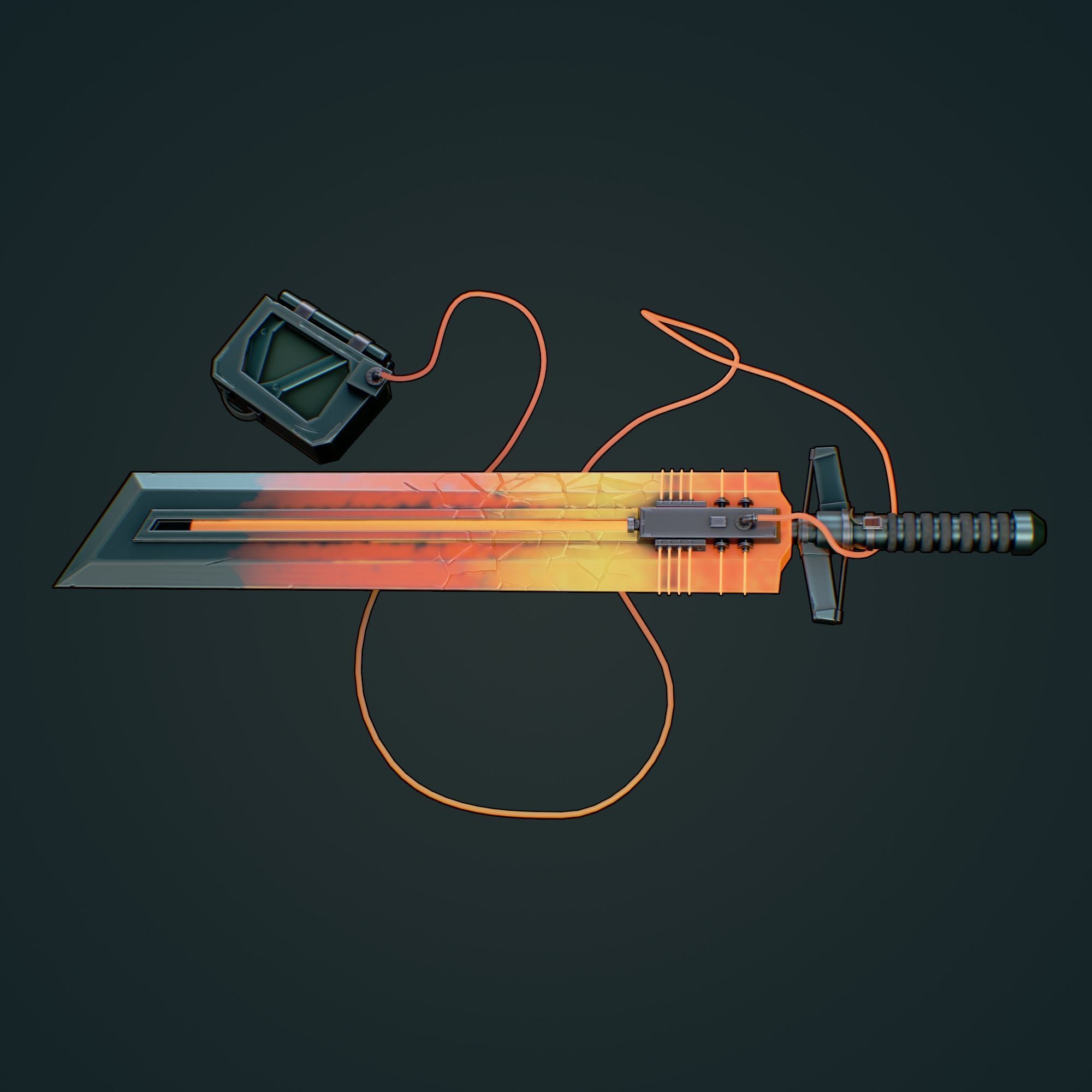 Fuel sword Low-poly 3D model_3