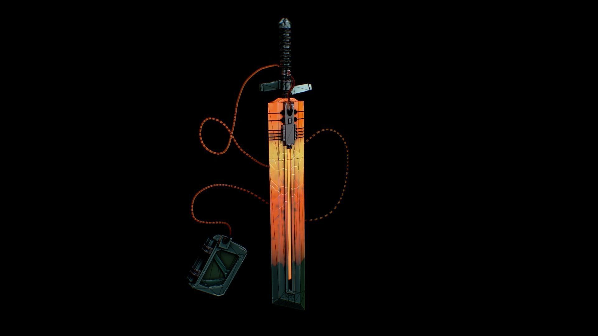 Fuel sword Low-poly 3D model_9