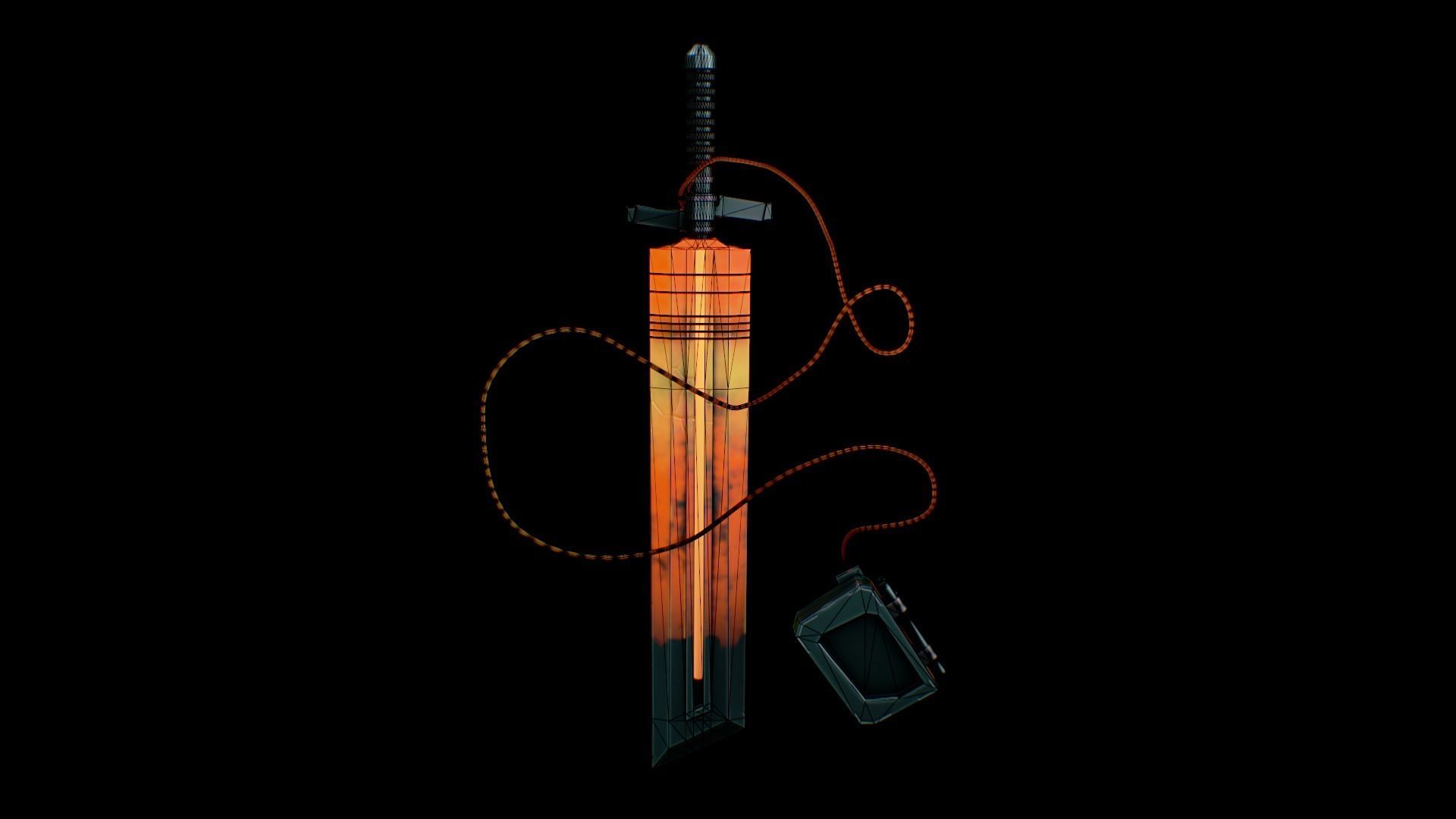 Fuel sword Low-poly 3D model_14