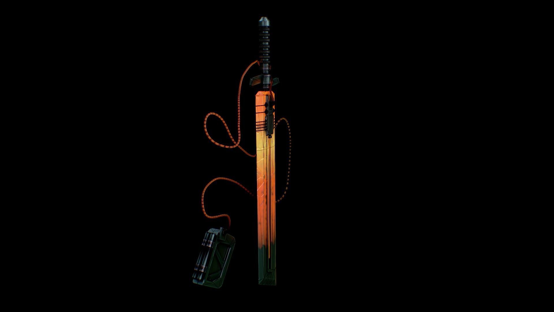 Fuel sword Low-poly 3D model_10