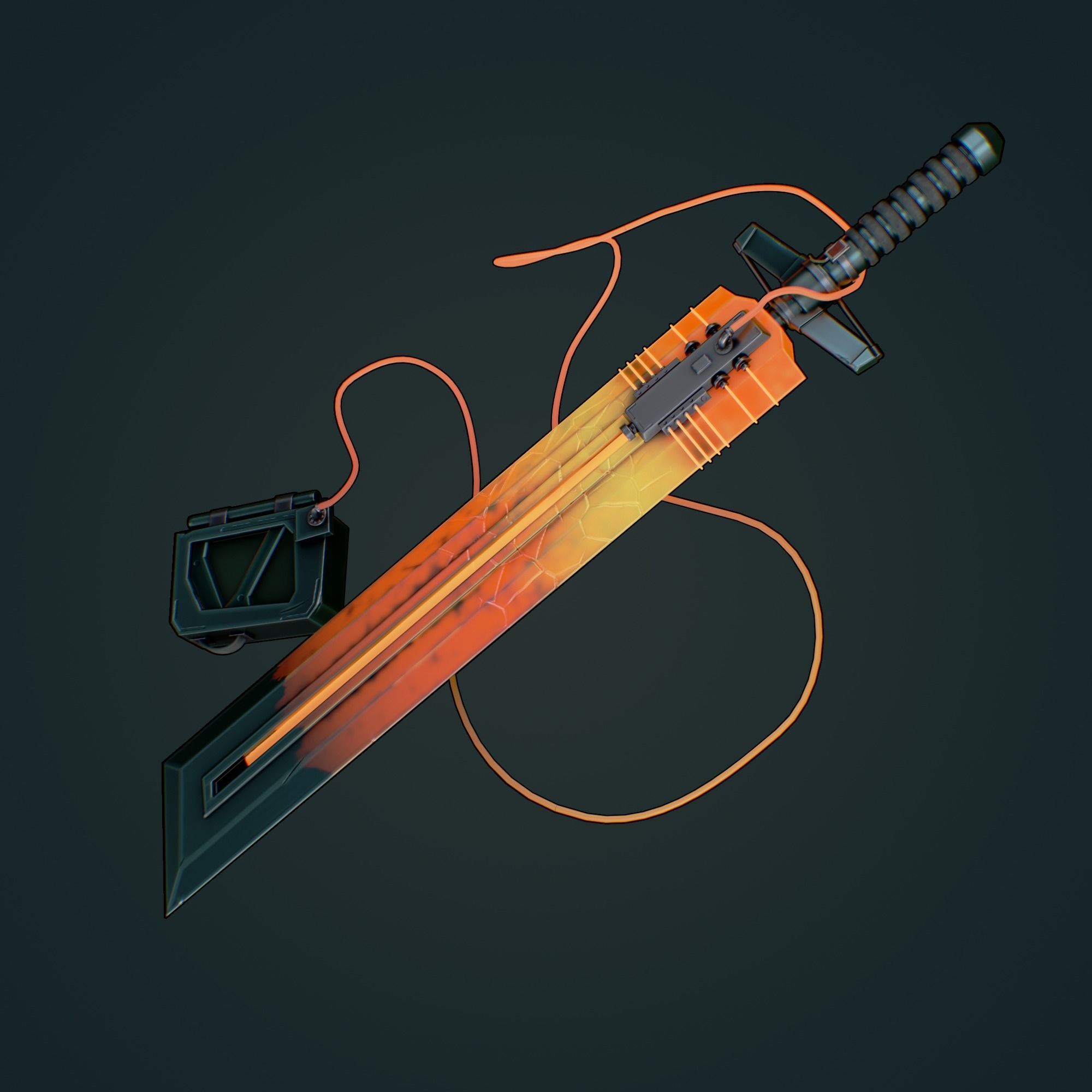 Fuel sword Low-poly 3D model_4