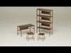 Student Study Set - Rustic Ashwood Hammered Copper - AMS02 Free 3D model_1