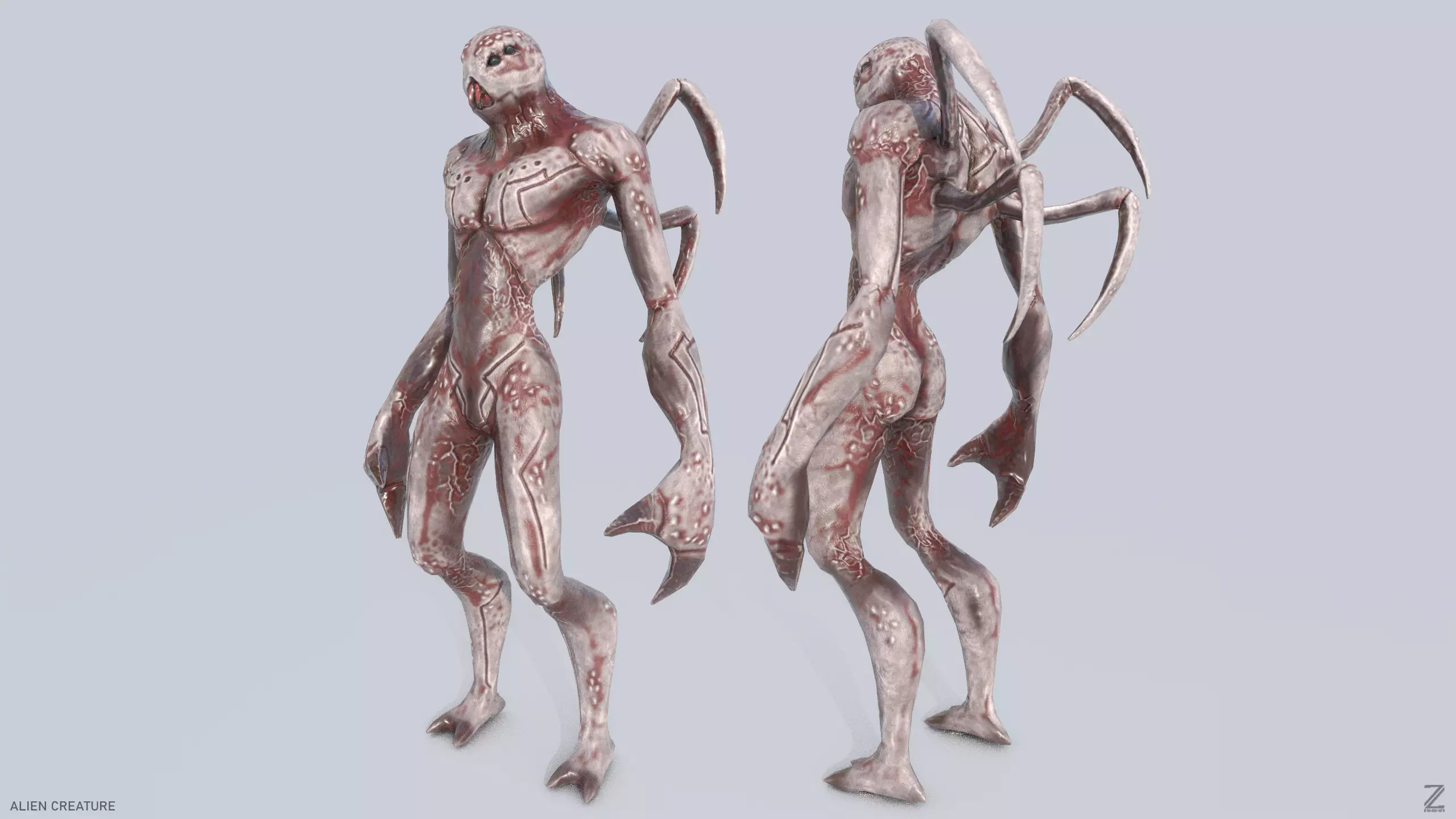 Alien creature Low-poly 3D model