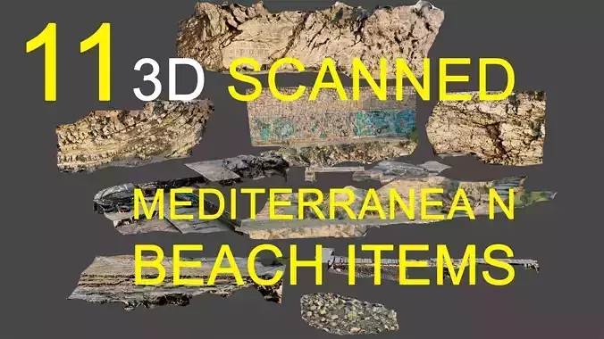 11 3D Scanned Mediterranean Beach Model