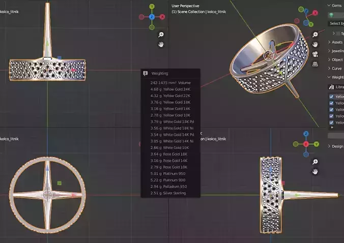 Womens ring with ring