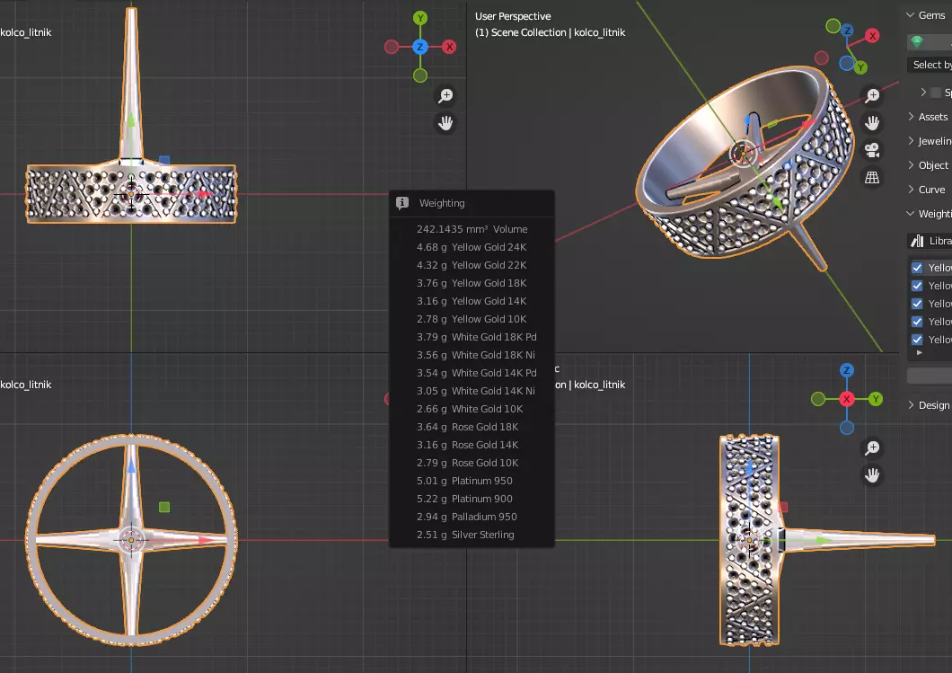 Womens ring with ring 3D print model_0