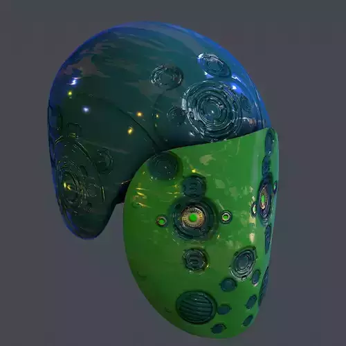 Gas mask helmet scifi character game space Low-poly