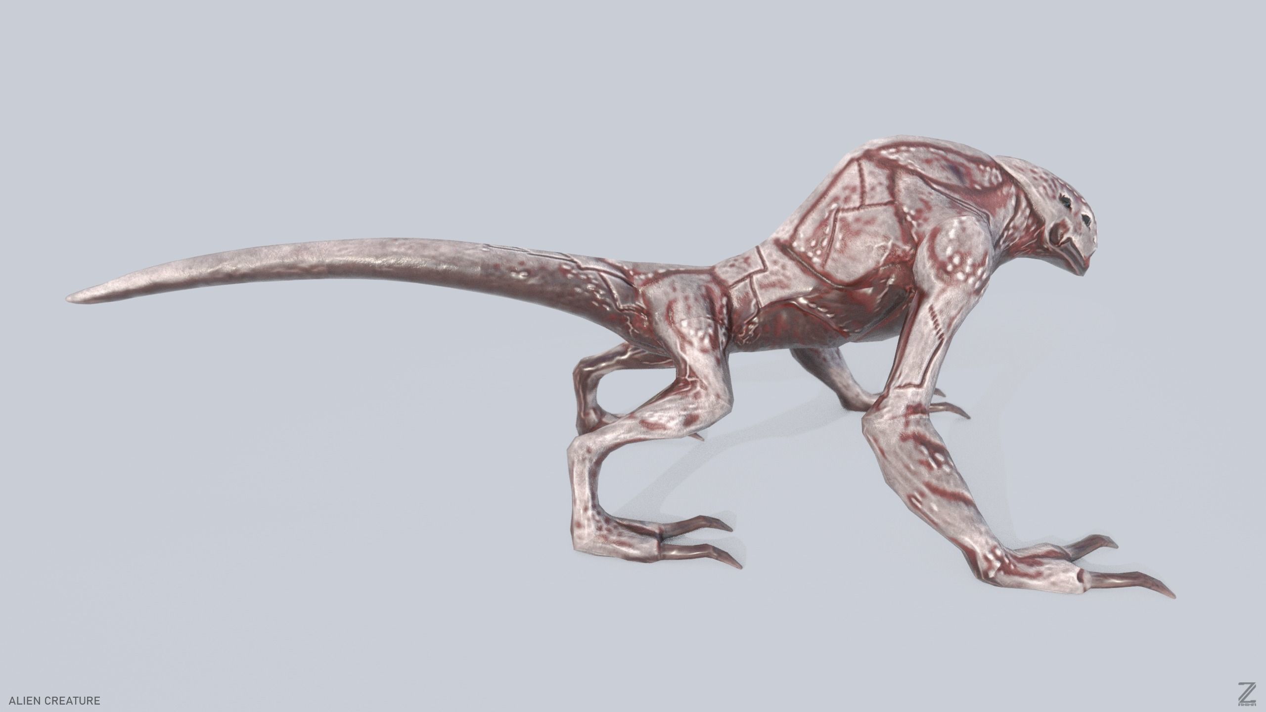 Alien creature Low-poly 3D model_7