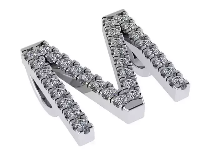 M Letter Diamond Pendant 1565