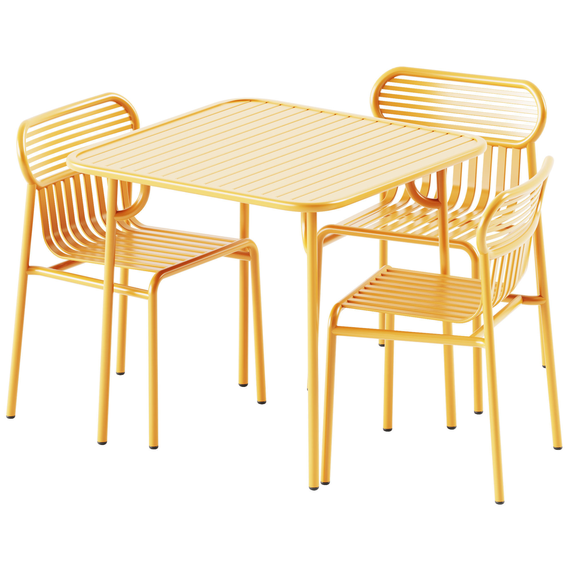 Week-end Garden Chair and Square Table by Petite Friture 3D model_1