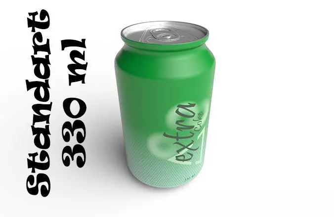 Drink Can Standart 330 ml Low-poly 3D model_0