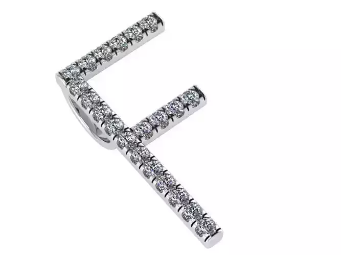 F Letter Diamond Pendant 1570