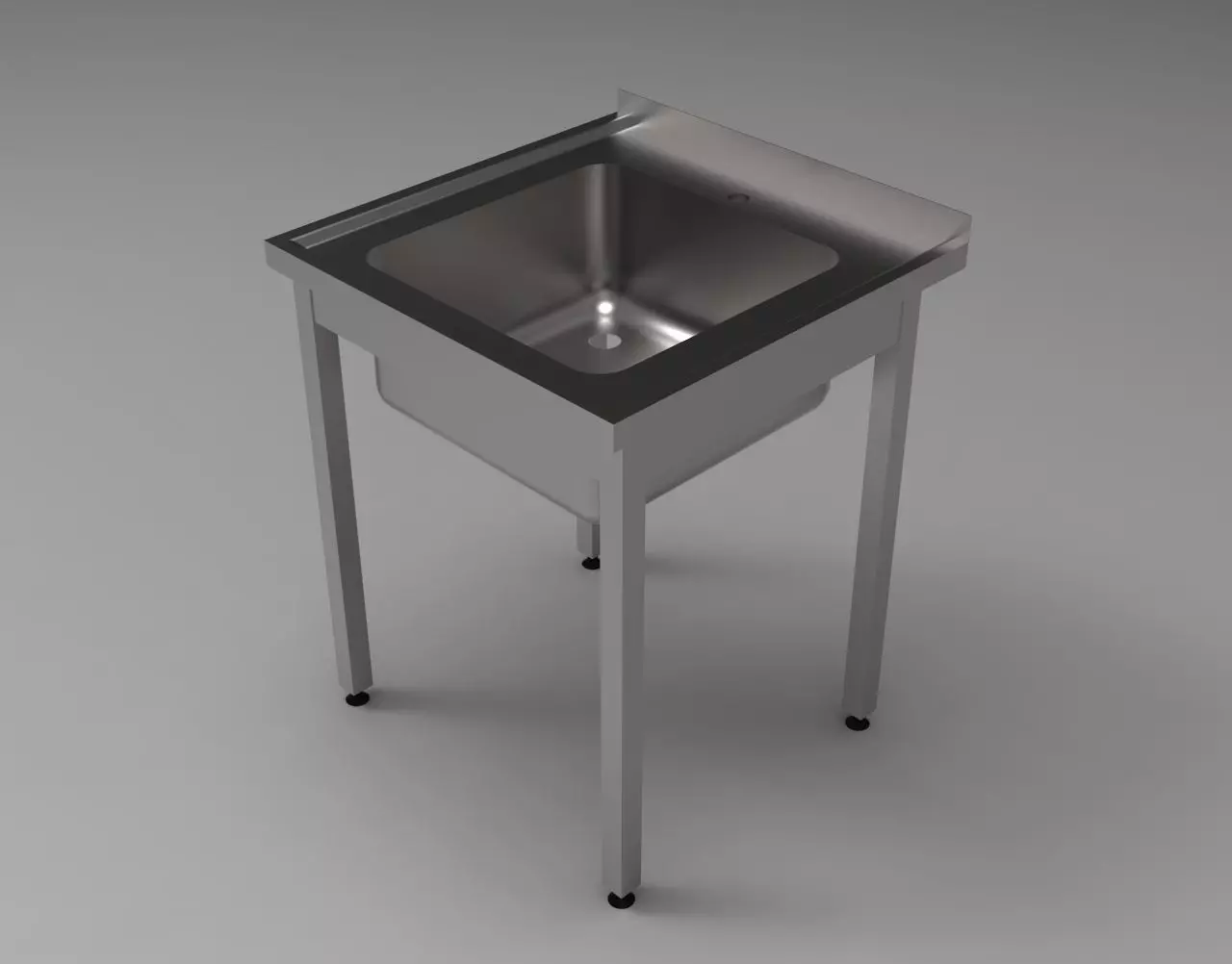 Catering table with a sink 3D model 700x700x850 mm 3D model 3D model_0
