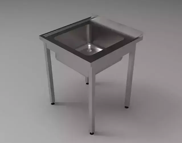 Catering table with a sink 3D model 700x700x850 mm 3D model