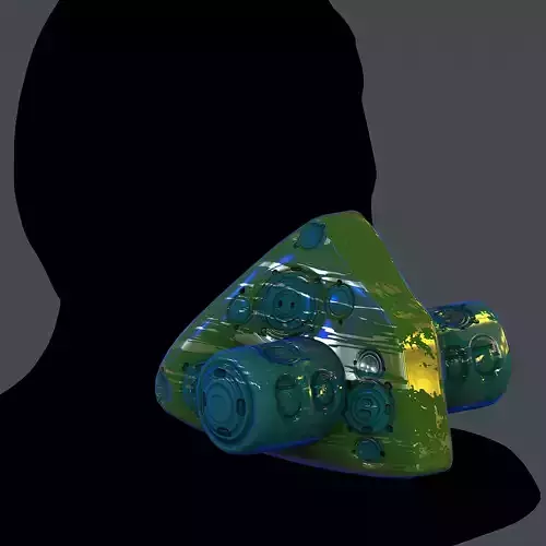 Gas mask helmet scifi character game space Low-poly printable 