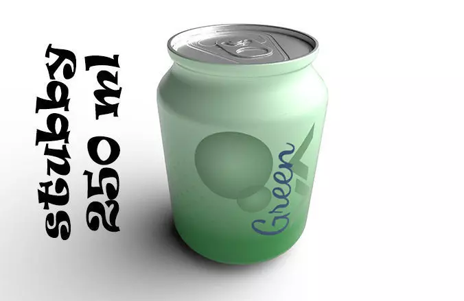 Drink Can Stubby 250 ml Low-poly 3D model_0