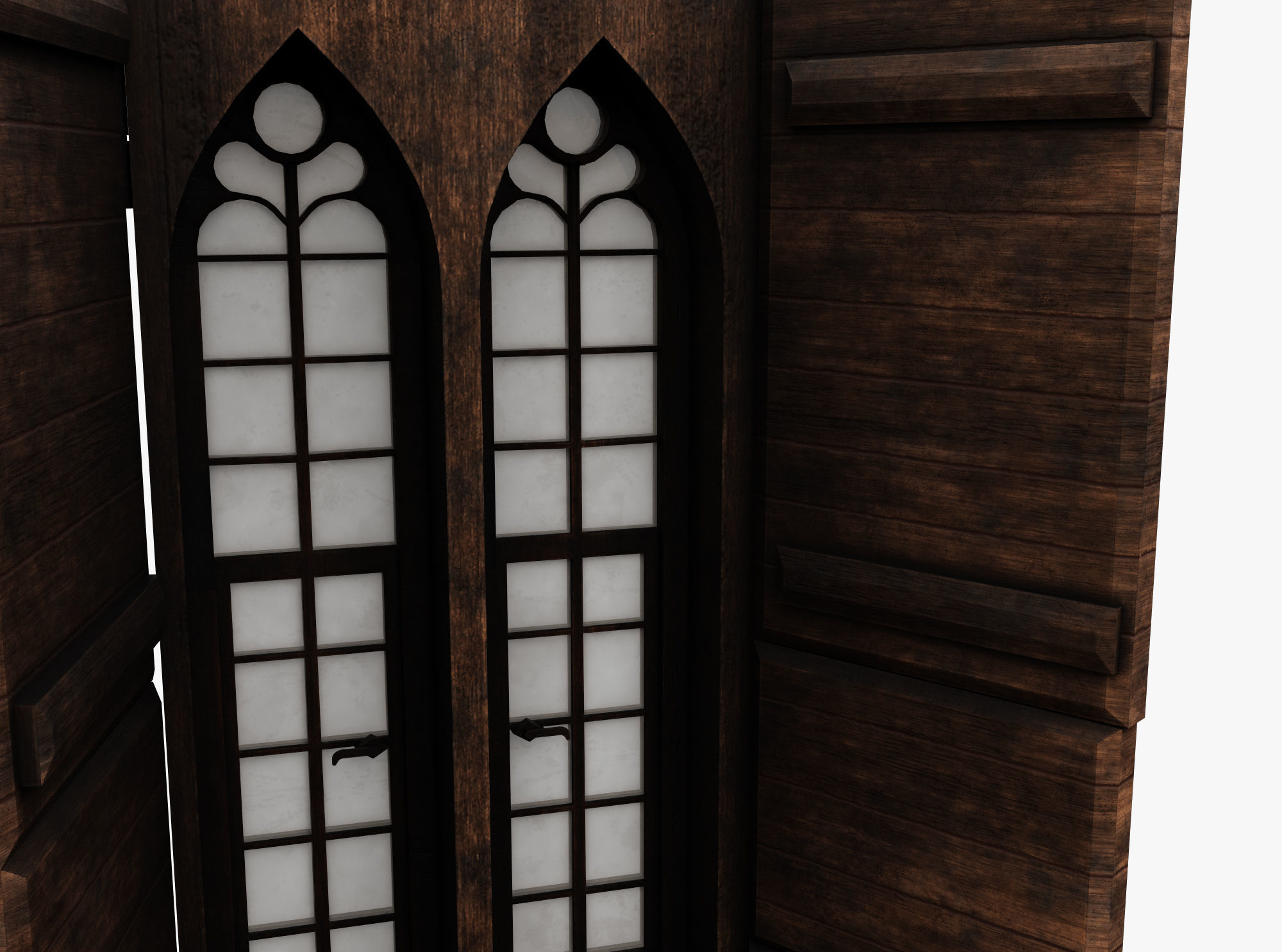 Medieval window Low-poly 3D model_1