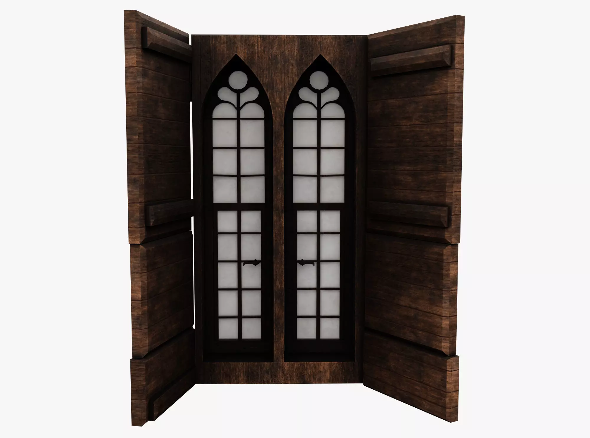 Medieval window Low-poly 3D model_0