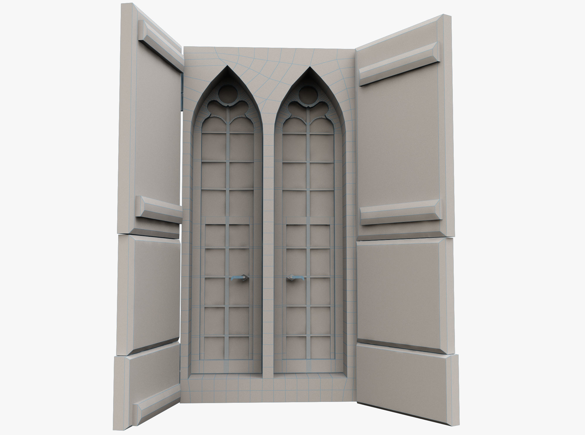 Medieval window Low-poly 3D model_4
