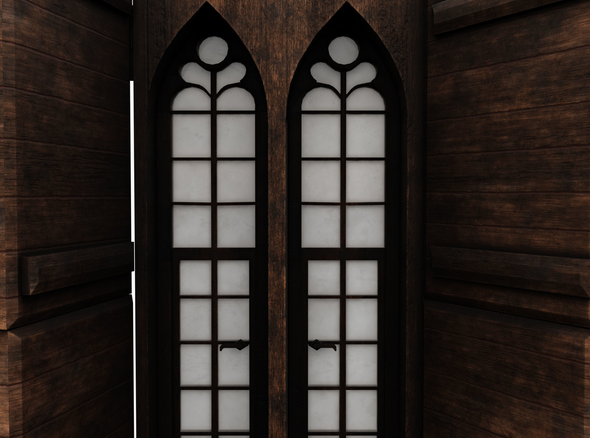Medieval window Low-poly 3D model_2
