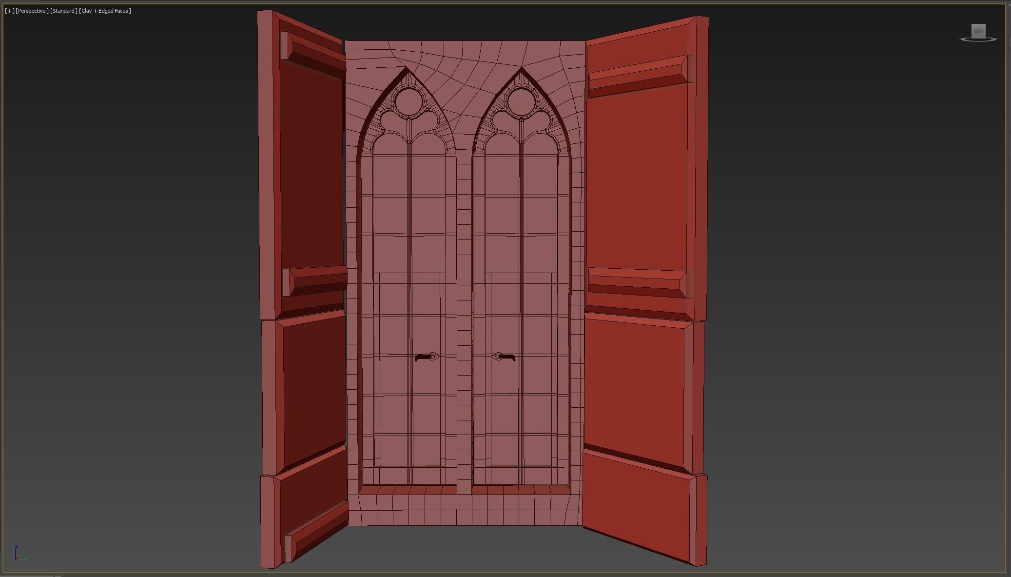 Medieval window Low-poly 3D model_5