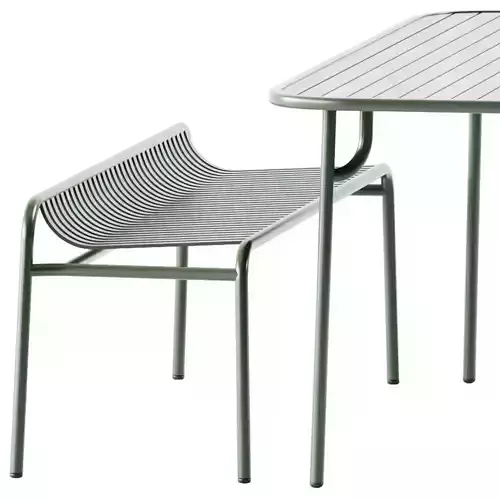 Rectangular Table and Bench without backrest by Petite Friture