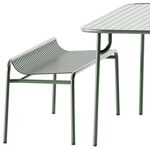 Rectangular Table and Bench without backrest by Petite Friture 3D model