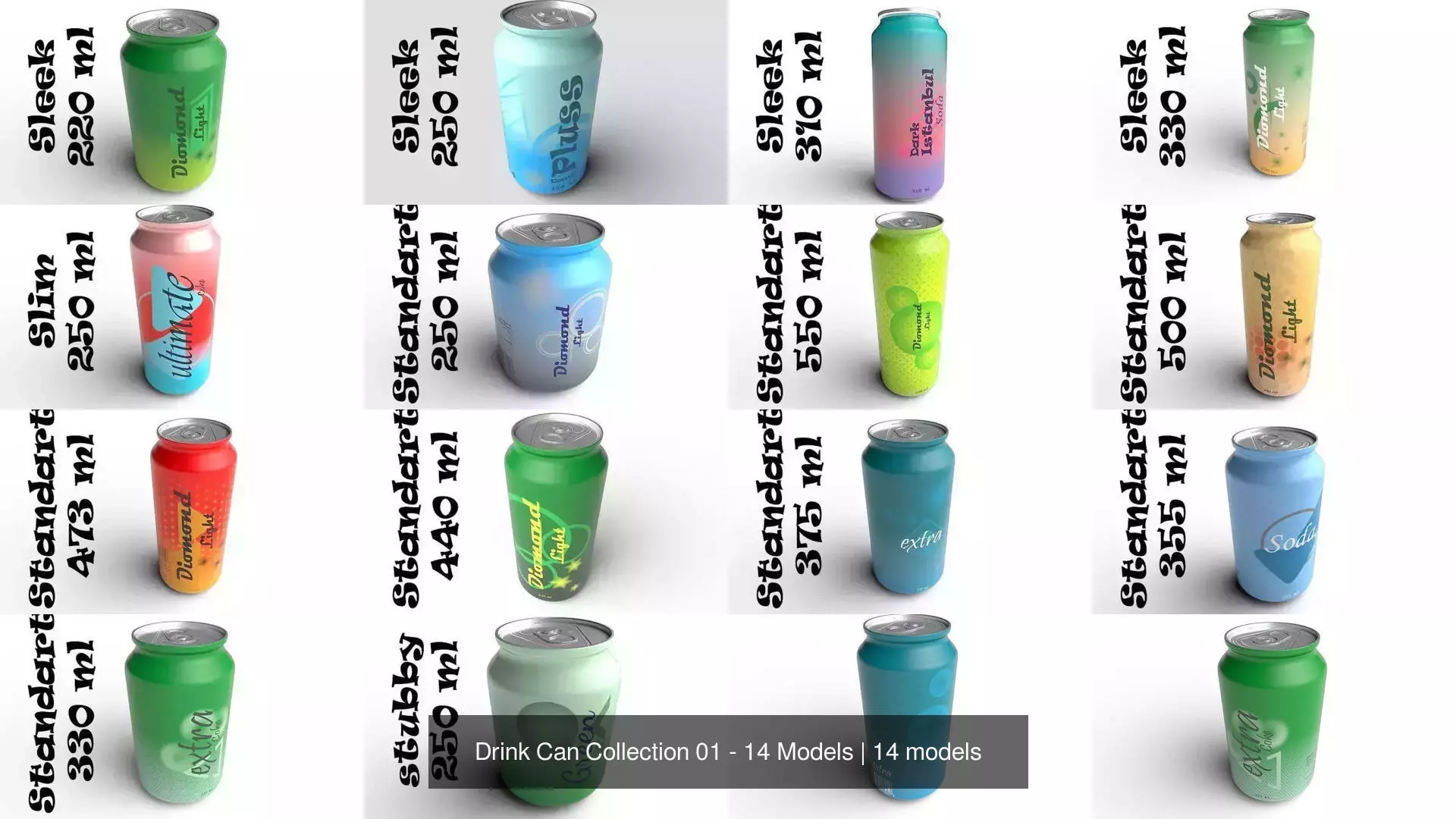 Drink Can Collection 01 - 14 Models _1
