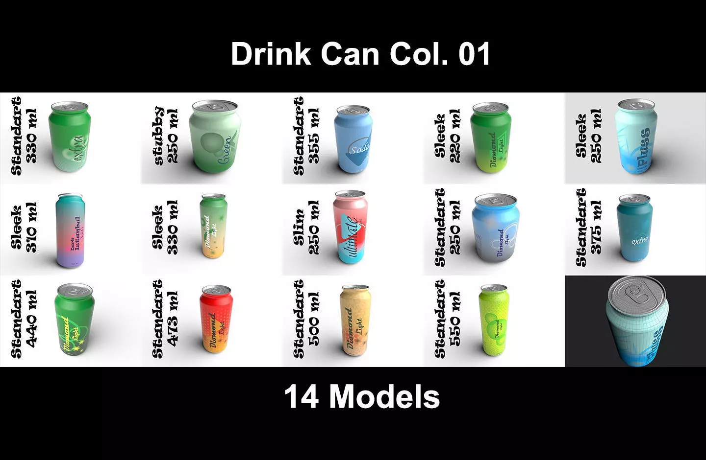Drink Can Collection 01 - 14 Models _0