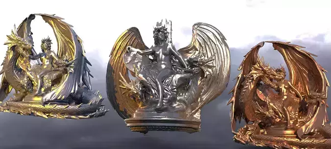 Dragon  Angel Throne Queen Designs 3  3D model