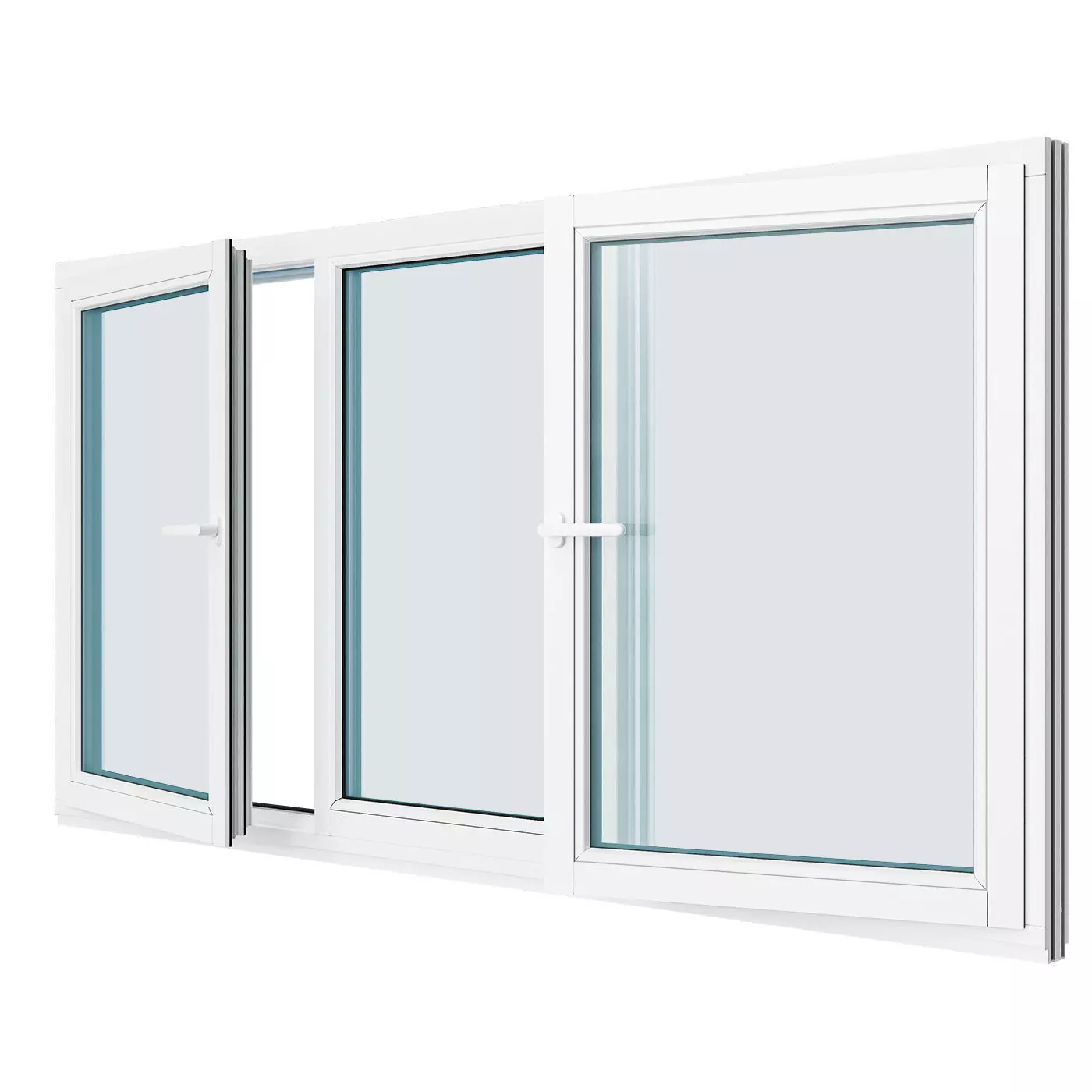 100 AND MORE WINDOWS OPENED FROM THE SIDE AND VENTILATED VIEW 3D model