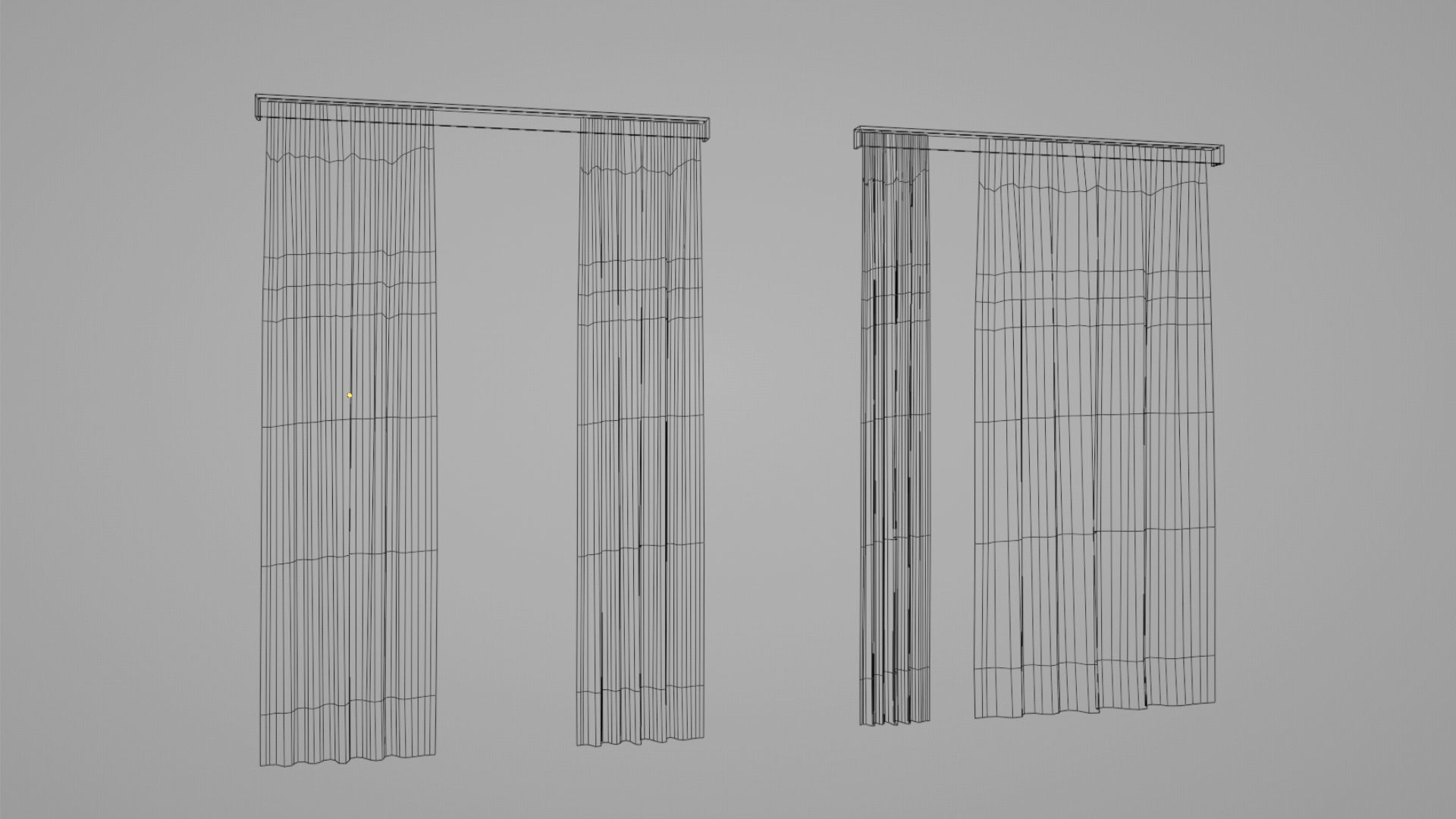 Shapespark low poly curtains kit - Free 3D model_5