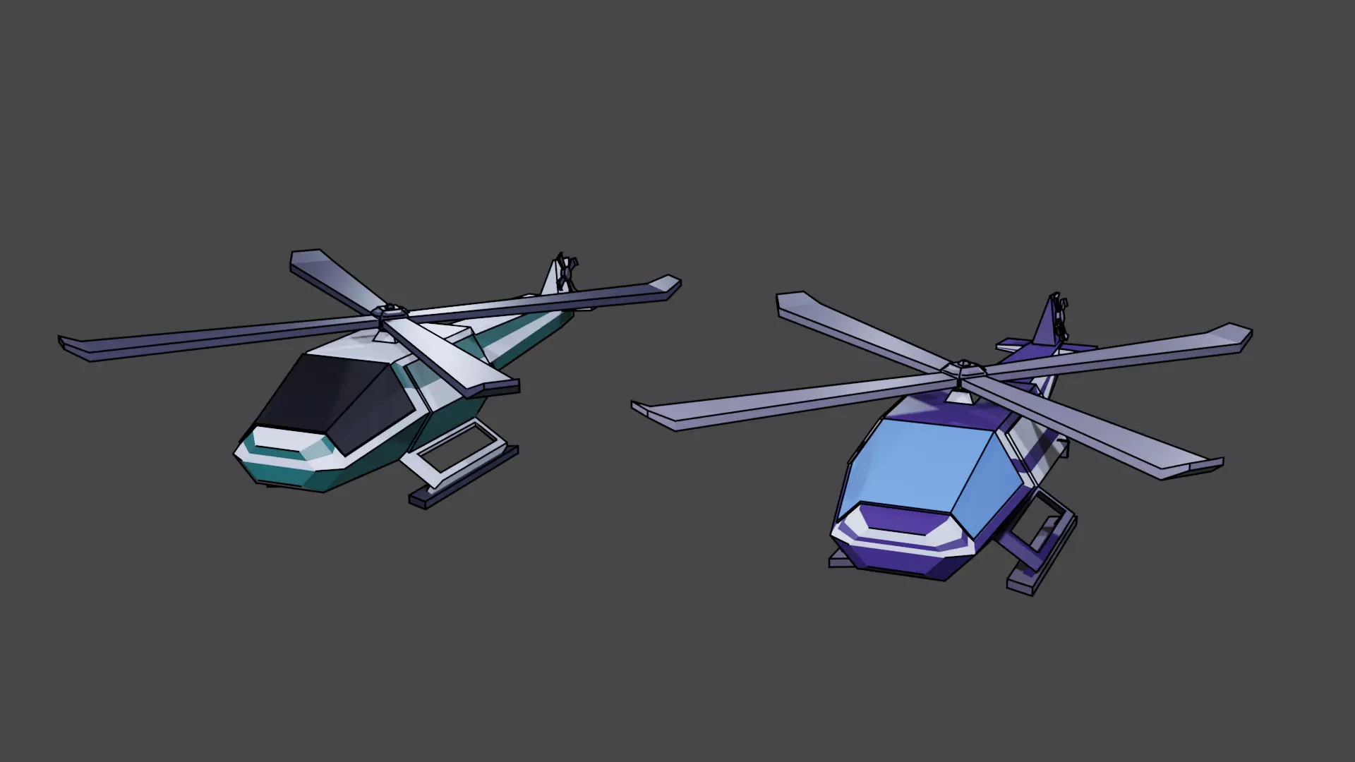 Lowpoly commercial helicopter for game Free low-poly 3D model