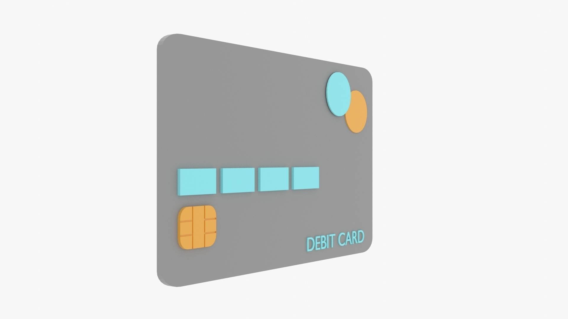 Debit Card Low-poly 3D model_2
