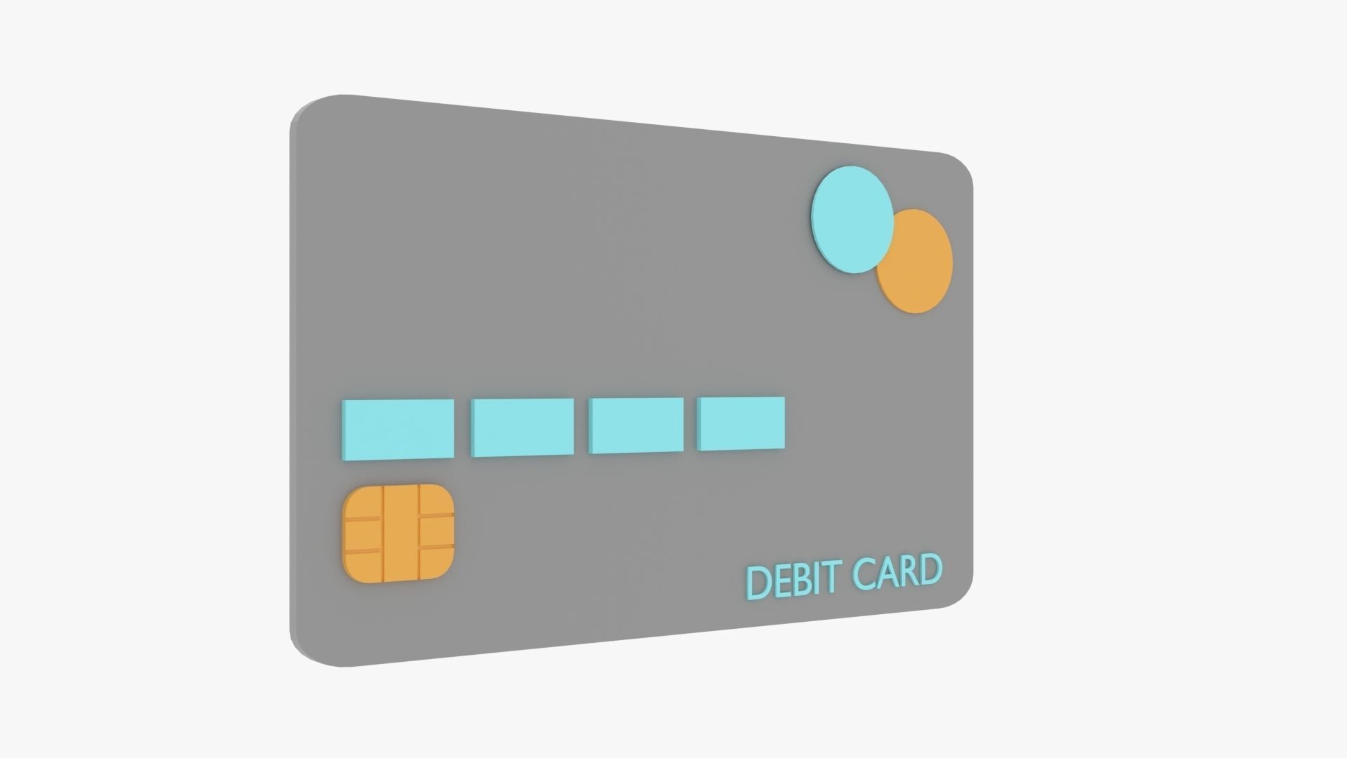 Debit Card Low-poly 3D model_1