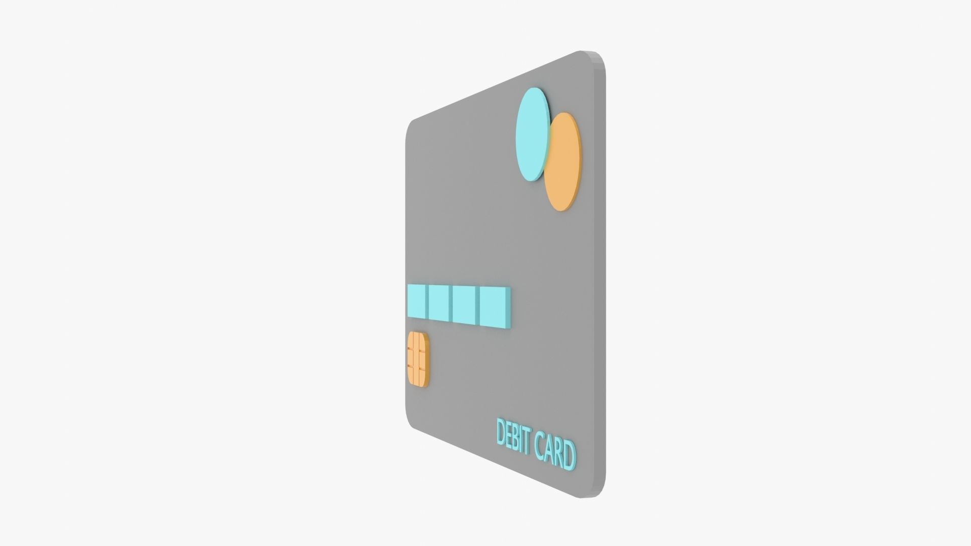 Debit Card Low-poly 3D model_15