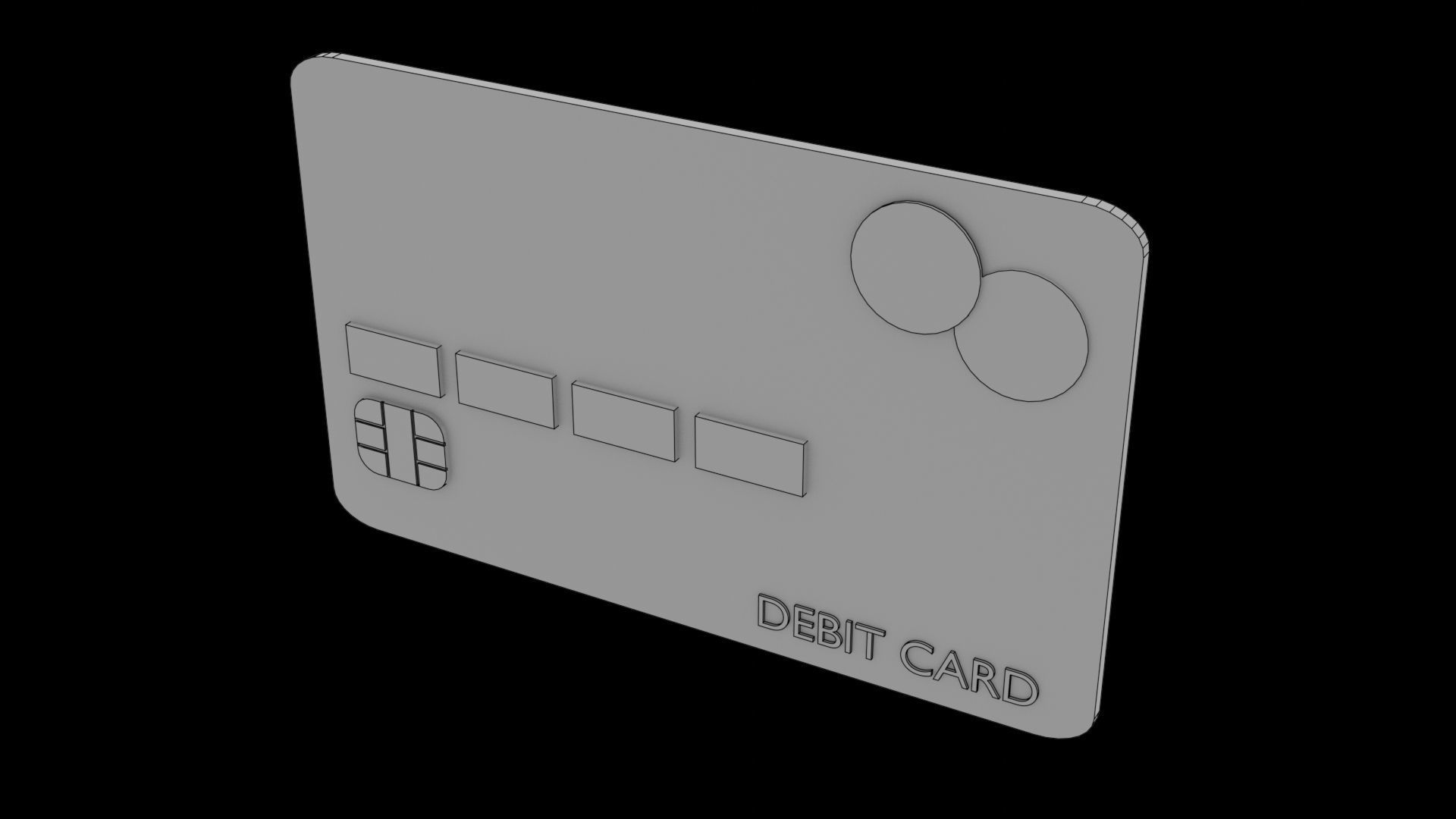 Debit Card Low-poly 3D model_25