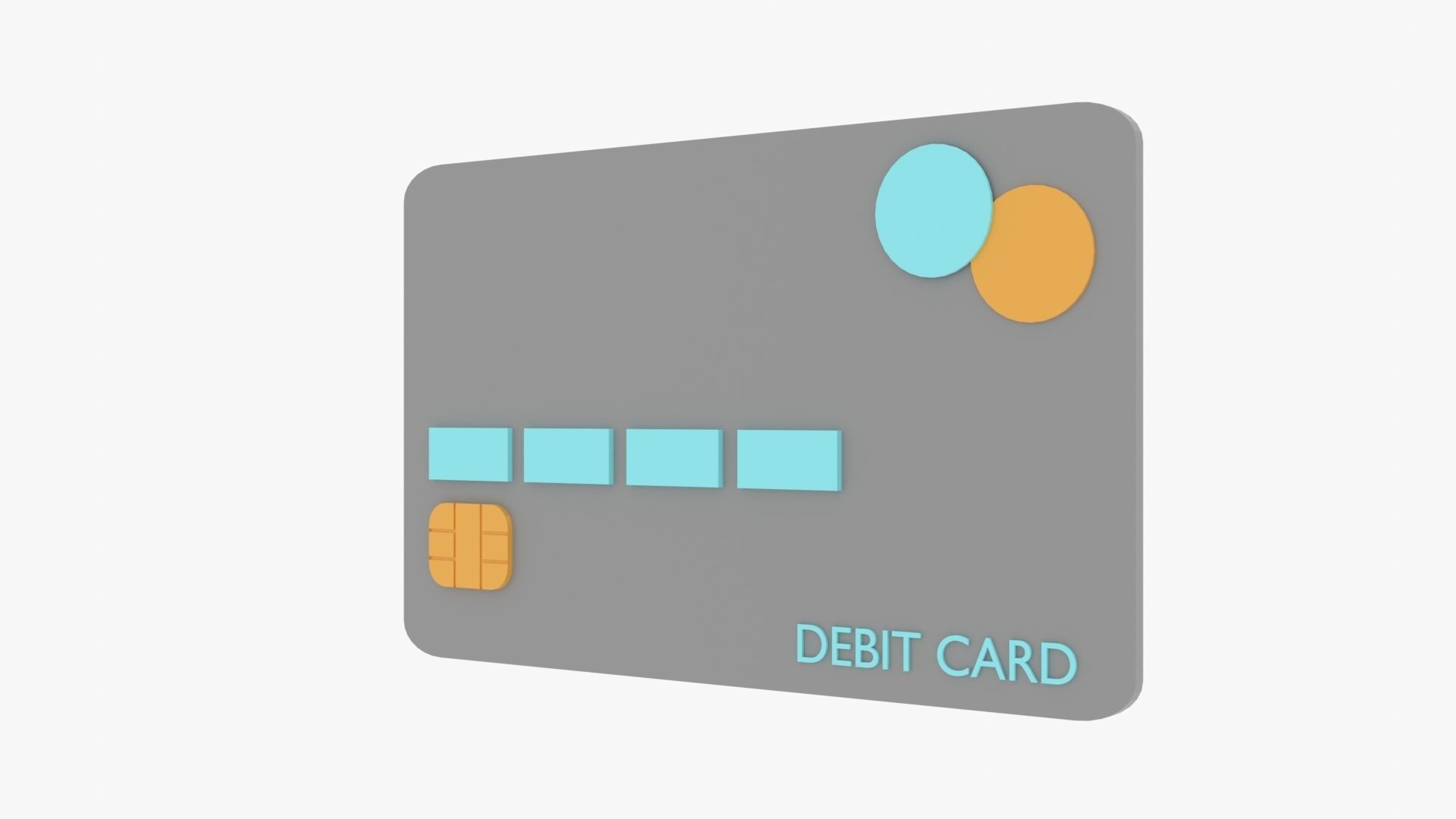 Debit Card Low-poly 3D model_17