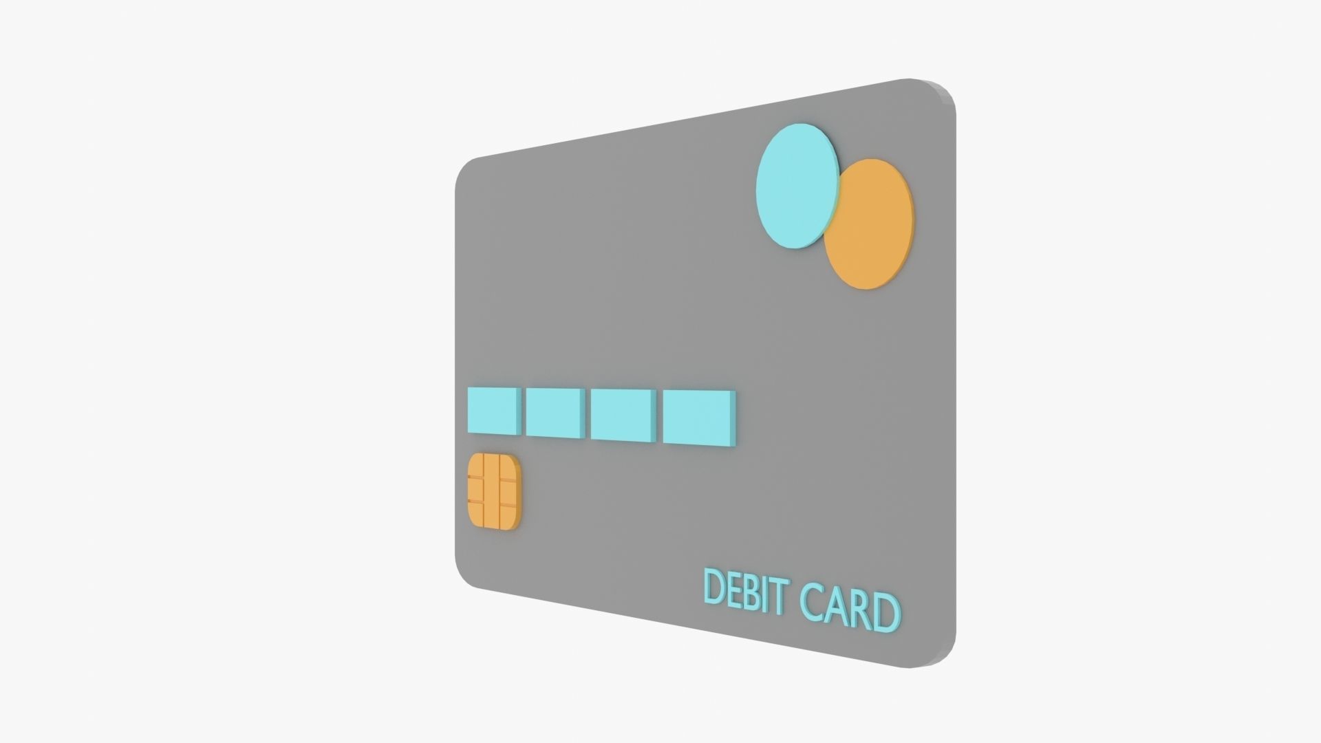 Debit Card Low-poly 3D model_16