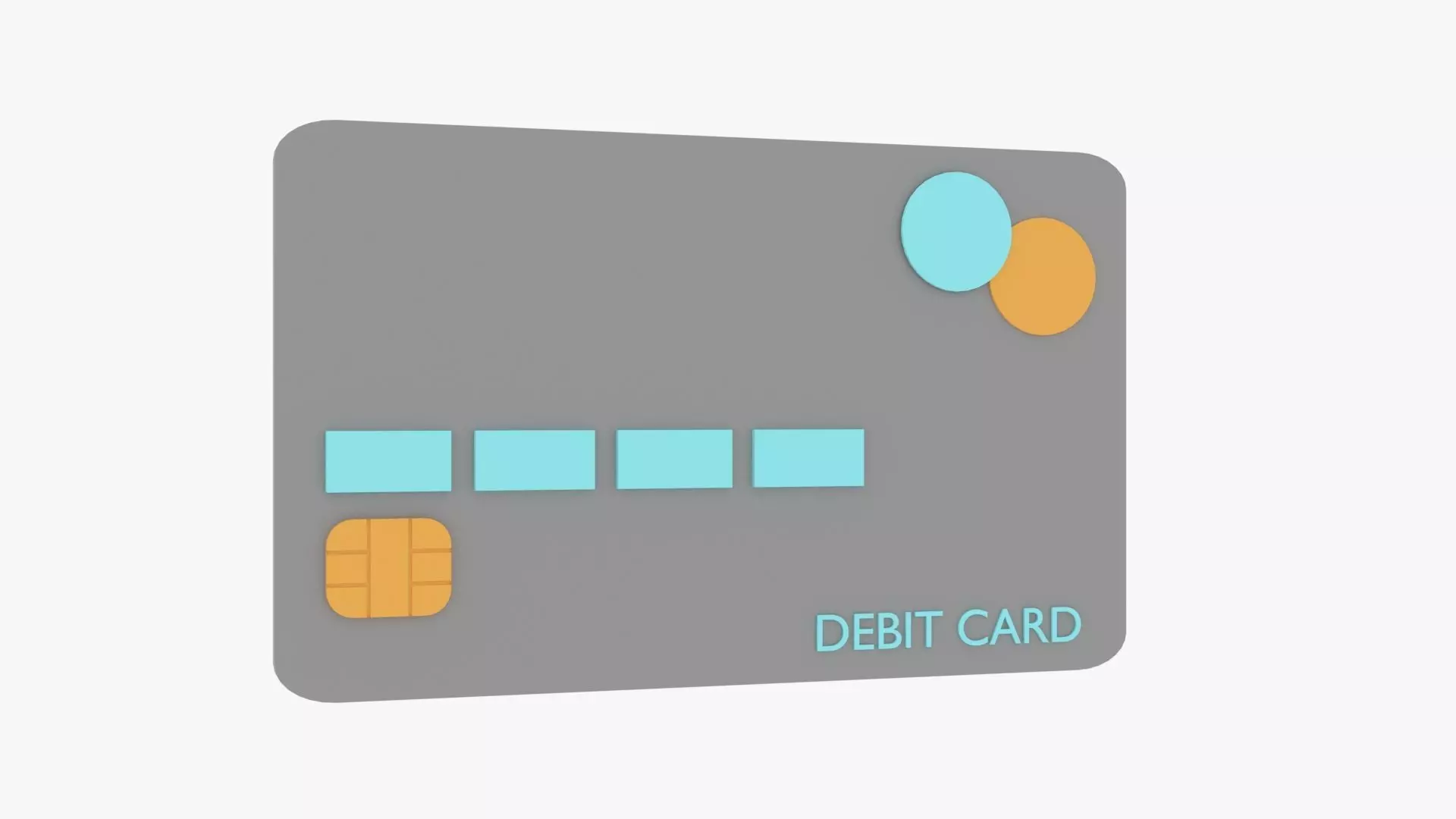 Debit Card Low-poly 3D model_0
