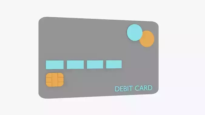 Debit Card Low-poly 3D model