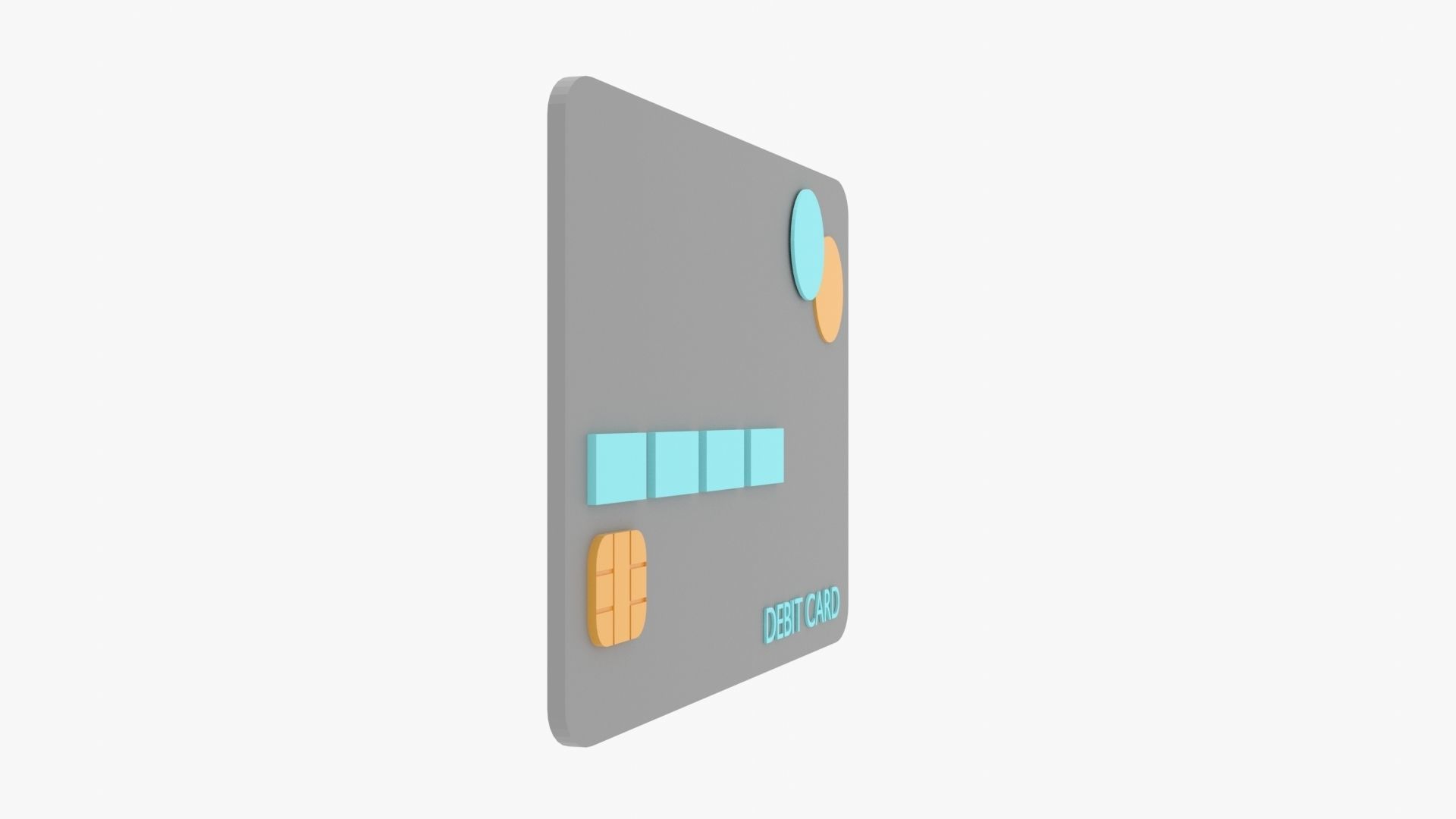 Debit Card Low-poly 3D model_3