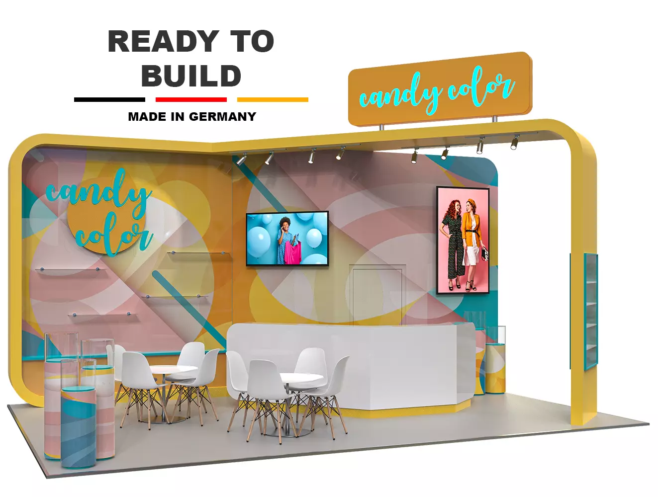 exhibition booth stall design custom 3D model