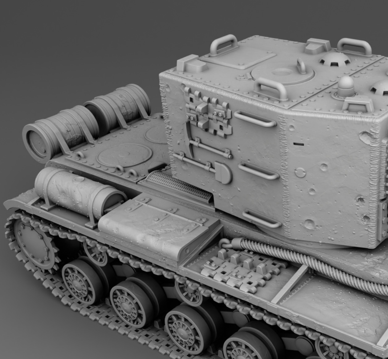 USSR tank KV-2 3D print model_9