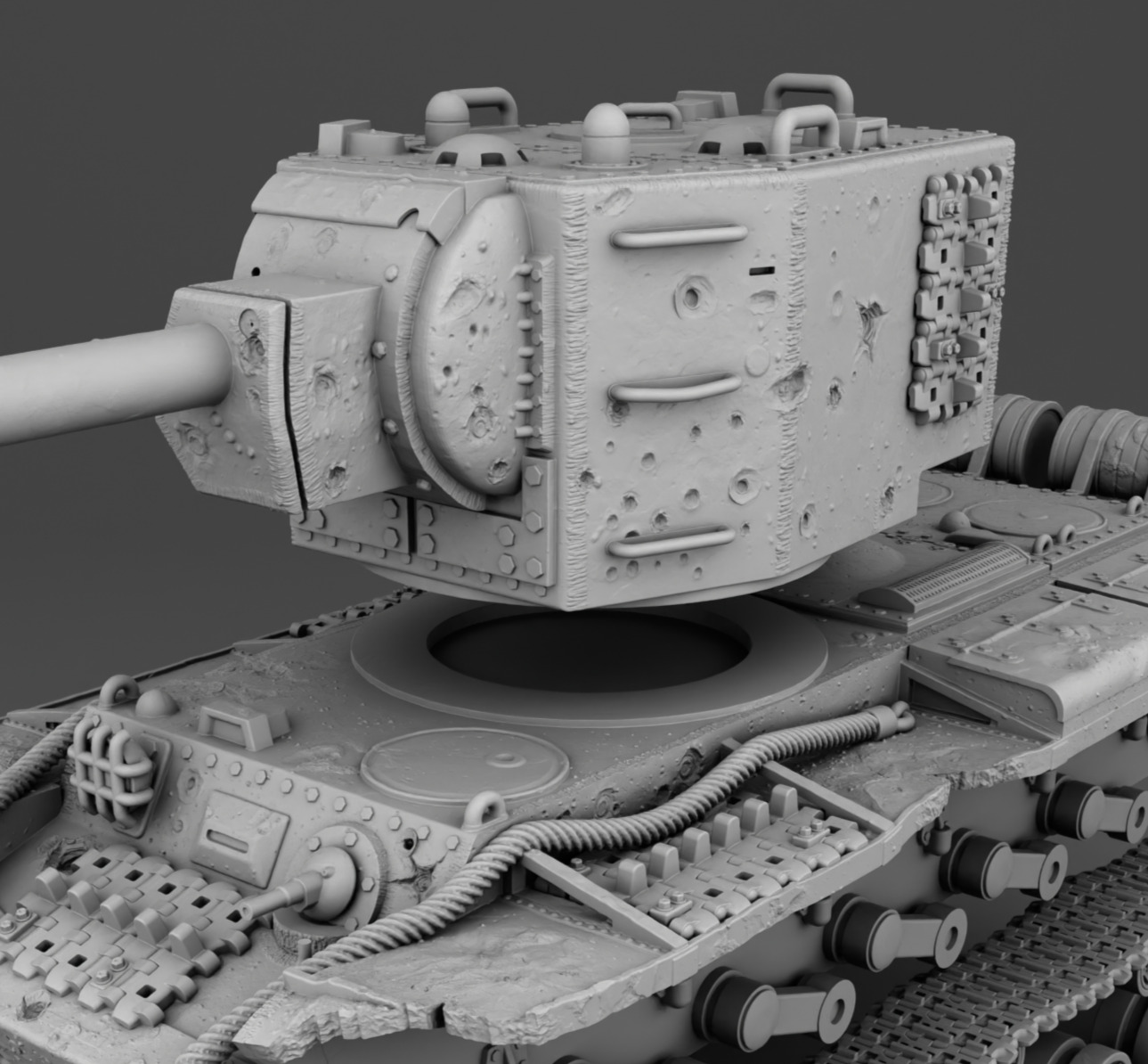 USSR tank KV-2 3D print model_14