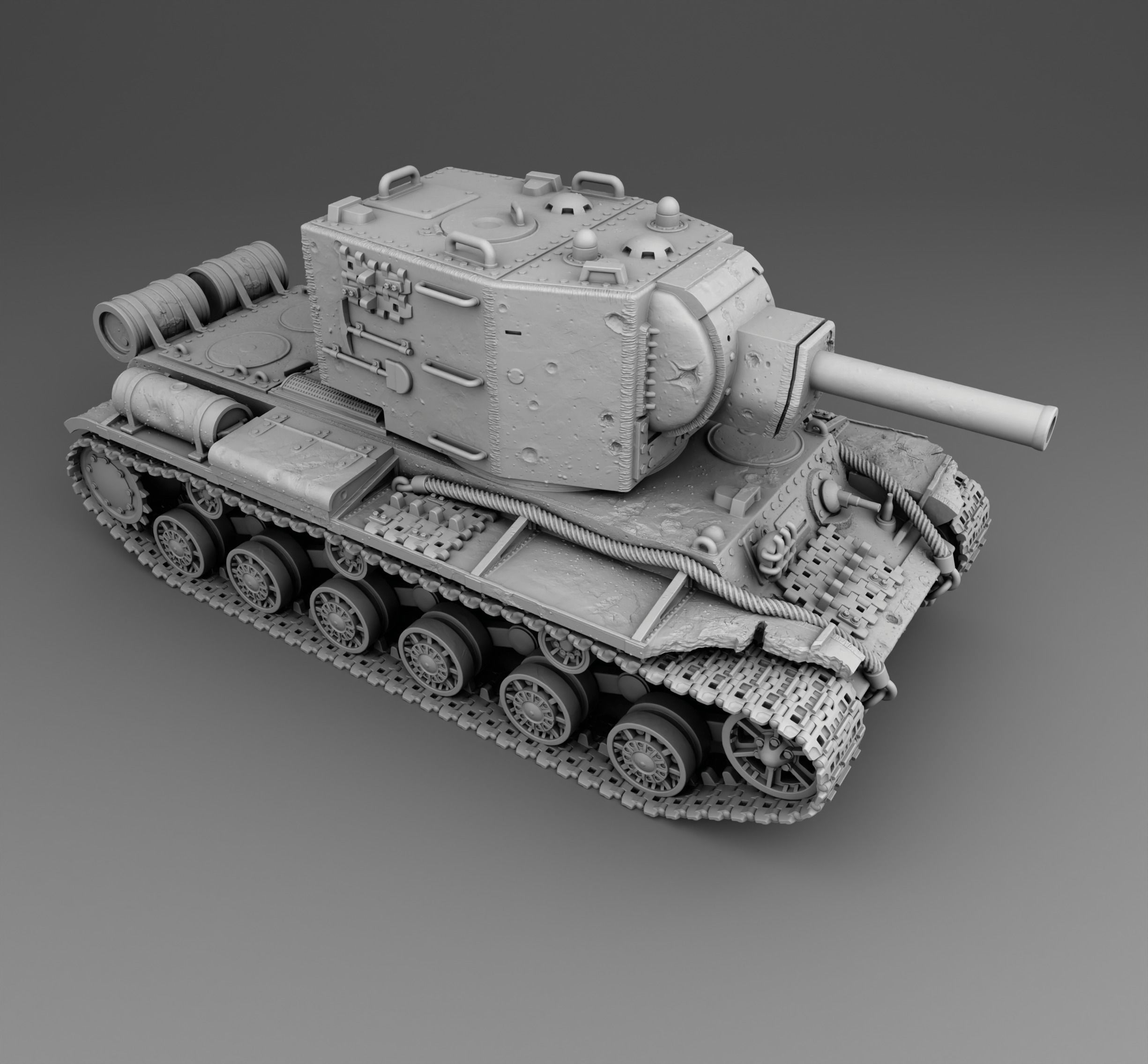 USSR tank KV-2 3D print model_1