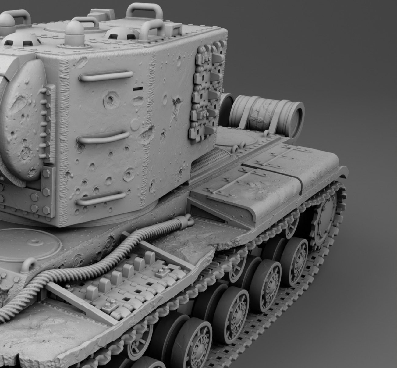 USSR tank KV-2 3D print model_5