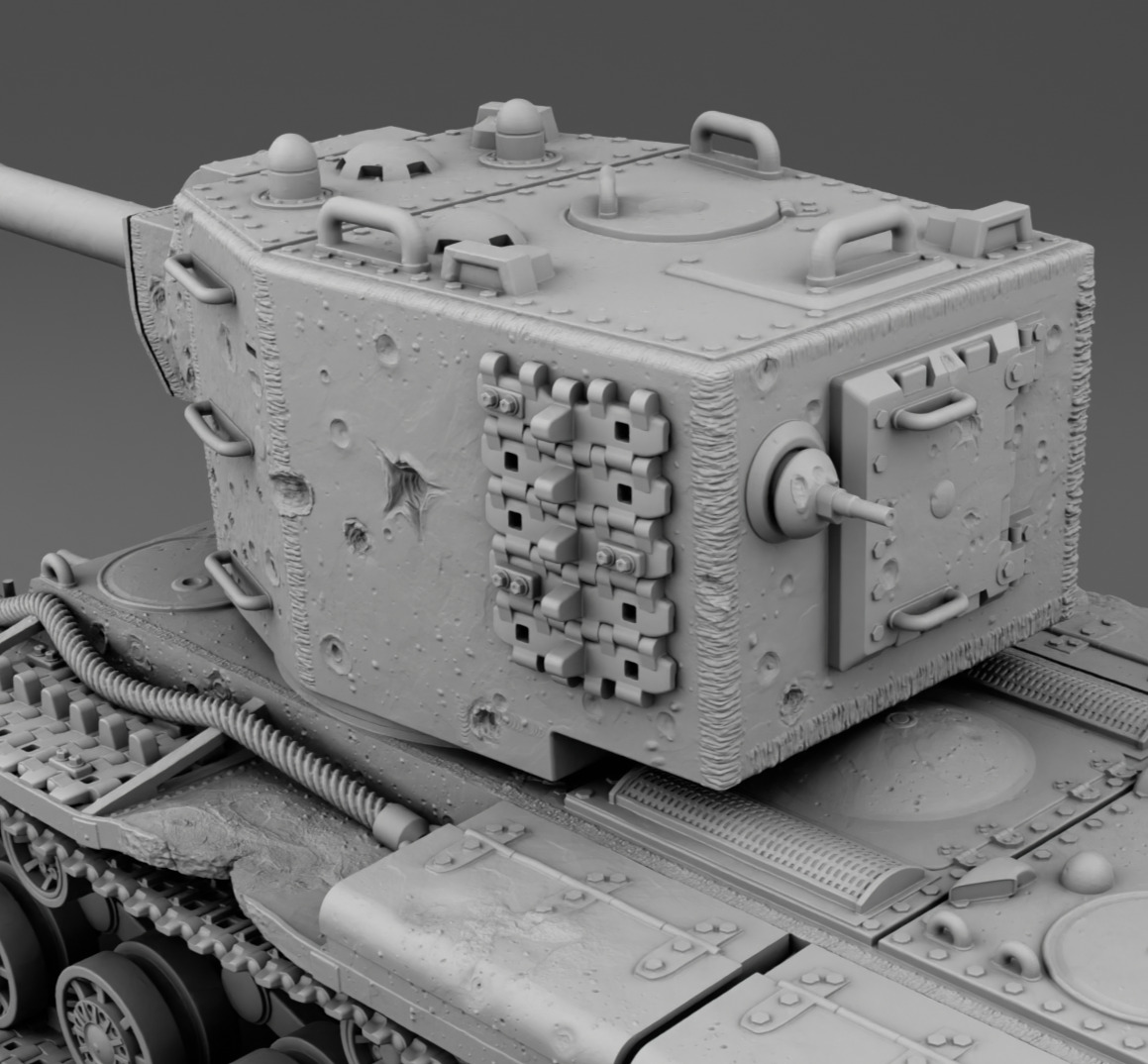 USSR tank KV-2 3D print model_11